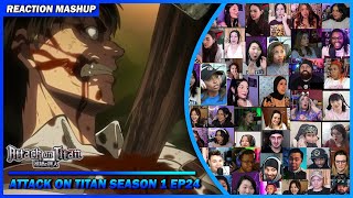 Attack on Titan Season 1 Episode 24 Reaction Mashup  進撃の巨人 shingekinokyojin attackontitan aot [upl. by Niamert]