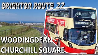 Brighton Bus Route 22 Woodingdean  Churchill Square [upl. by Dumond]