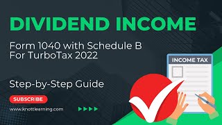 TurboTax 2022 Form 1040  Enter Form 1099DIV for Dividend Income [upl. by Bencion]