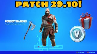 PATCH 2910 950 VBUCKS GRATIS PER ALCUNI UTENTIRITORNA KRATOS E NUOVE SKIN [upl. by Gut]