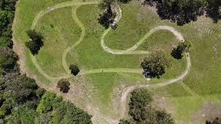 Boston 13 riding a KLX140L on the Farm Grass Track Drone Footage  DJI Mini 4 Pro [upl. by Yule135]