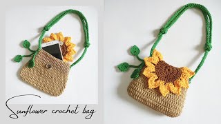 Wow sunflowers are made into knitted bag covers tas rajut tutup bunga matahari  subtitle [upl. by Kcirrem610]