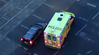 Prague ZZSHMP ambulance 223 responding  nice horn usage CZ  62014 [upl. by Bard]