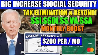 Social Security 2024 Upgrade  200Month Boost amp Tax Exemption SSI SSDI SS VA SSA Benefits [upl. by Dranel658]