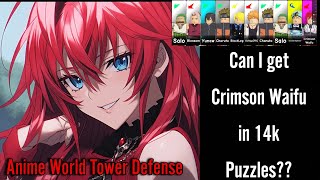 Can I get Crimson Waifu in 14K Puzzles Anime World Tower Defense [upl. by Kristi]