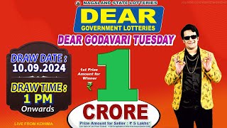 DEAR GOVERNMENT LOTTERIES DEAR GODAVARI TUESDAY WEEKLY DRAW DEAR 1 PM ONWARDS DRAW DATE 10092024 [upl. by Raynard]