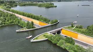 The Veluwemeer Aqueduct Netherlands Unique Water Bridge [upl. by Anikehs440]