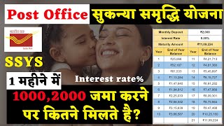 Sukanya Samridhi Yojana Post Office 2024 monthly Investment  Maturity value Interest rate [upl. by Dylane]