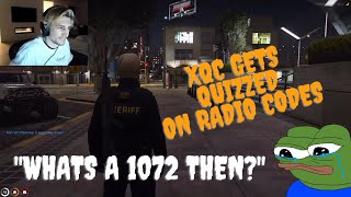 xQc Gets Quizzed on Radio Codes  GTA RP Nopixel [upl. by Naot]