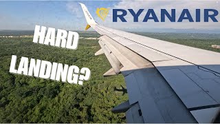 HARD LANDING RYANAIR Boeing 737800 stunning sunny morning landing in Milan Malpensa [upl. by Norod]