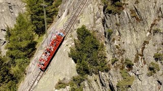 Die steilste Standseilbahn von Europa  Fahrt mit der Gelmerbahn [upl. by Adel145]