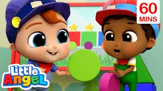 Learning Shapes  Colors  Songs for Kids  Little Angel  Moonbug Kids  Girl Power 🌸🌺🌸 [upl. by Lonne]