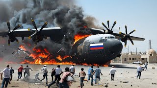 A Russian C130J plane carrying 300 elite soldiers was shot down by a US cruise missile at the borde [upl. by Ardnossac]