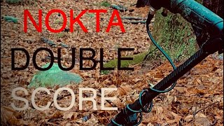 Metal detecting with the Nokta Double Score in the woods [upl. by Naghem858]