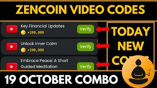 ZENCOIN 19 OCTOBER VIDEO CODES TODAY  ZENCOIN VIDEO CODES TODAY  3 CODES IN ONE VIDEO  PROMO CODE [upl. by Oyek543]