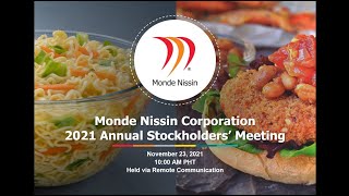 Monde Nissin Corporation 2021 Annual Stockholders Meeting [upl. by Alyks]