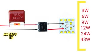 How To Make LED Driver Circuit Using  3W 9W 12W 24W 48W LED [upl. by Bowra]