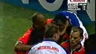 World Cup 1998 Brazil vs Netherlands  Kluivert tying goal [upl. by Hewe52]