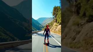 Spiderman Blasts at Full Speed On Skate speedspidermanlongboard [upl. by Eatnahs]