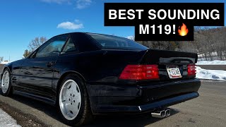 Mercedes R129 SL500 50 M119 AMG Muffler Installation amp Sound Clips [upl. by Peugia555]