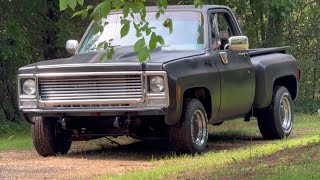 406ci Trickflow Headed Squarebody Roasting The Tire [upl. by Adham]