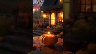 Autumn Ambience 🍁🕯 Cute Pumpkin Candle Relaxing Sounds and more [upl. by Nallek]