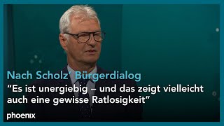 Scholz Bürgerdialog Politikwissenschaftler Poguntke zum Gespräch des Kanzlers  040924 [upl. by Ataynek]