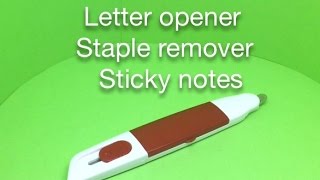 Letter opener with staple remover amp sticky notes [upl. by Iaverne]