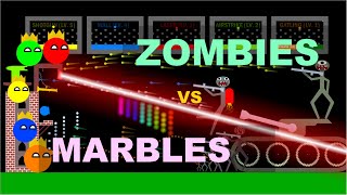 Marbles VS Zombies Battle  Stickman Zombie Survival Algodoo [upl. by Eellehs339]