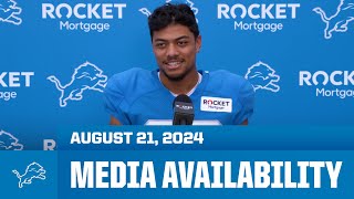 Sione Vaki meets with the media on August 21  2024 post practice availability [upl. by Nuajed]