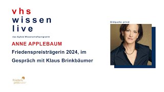 Anne Applebaum Friedenspreisträgerin 2024 im Gespräch mit Klaus Brinkbäumer [upl. by Shuman852]