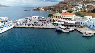 Leros Λέρος Agia Marina Αγία Μαρίνα Dodecanese Islands Greece 201909 aerial video [upl. by Enimsaj]