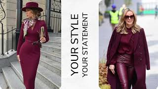 quotTop Fashion Trends for Fall 20242025  Burgundy The Most Elegant Color of the Season  Women 60 [upl. by Airtemad]