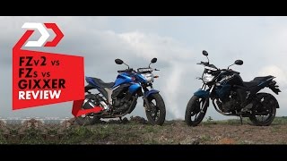 Yamaha FZ FI v20 vs v10 vs Suzuki Gixxer  Review  PowerDrift [upl. by Megan929]