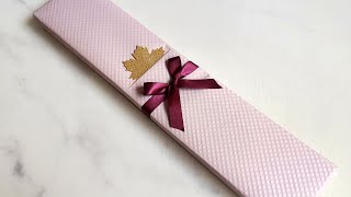 How to gift wrap a long rectangular box  Gift wrapping ideas for thin and slim box [upl. by Soloman986]