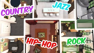 Building In Bloxburg But Every Room Is A Different MUSIC GENRE [upl. by Lemhaj339]