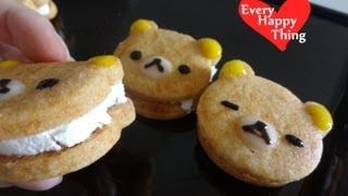 ´ー Rilakkuma Ice Cream Sandwiches ★リラックマ アイスクリームサンド No dairy cookies [upl. by Natsyrk942]