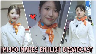 Flight Attendant MIJOO make ENGLIS Broadcast [upl. by Eittam992]