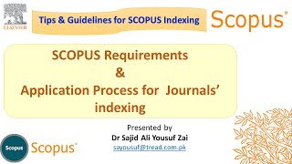 SCOPUS Requirements amp Application Process for Journals’ indexing [upl. by Yesdnyl]