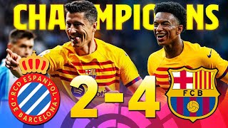 BARCELONA ARE CHAMPIONS OF LA LIGA  Espanyol 24 Barcelona [upl. by Caren121]