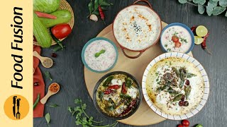 5 Amazing Raita Recipes By Food Fusion Ramazan Special Recipes [upl. by Ydnirb295]