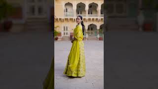 Lime green Silk Jacquard Printed Lehenga set lehenga weddingdress indianwear bridesmaids [upl. by Love]