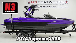 2024 Supreme S220  BlackPurple Metallic  Walk Through  N3 Boatworks [upl. by Airbas]