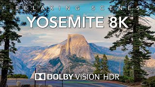 Driving in California Yosemite in 8K HDR Dolby Vision at Sunset [upl. by Ydnys96]