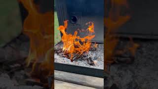 Flames dance in a blacksmith forge showcasing traditional metalwork Blacksmithing ForgeFire [upl. by Latton]