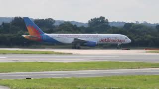 JET2 B757 TAKEOFF  MANCHESTER AIRPORT [upl. by Arihsa]