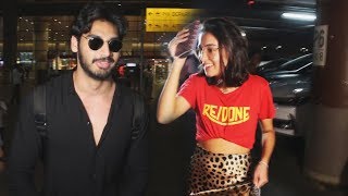 Aahan Shetty With Girlfriend Tania Shroff Spotted At Airport [upl. by Thurlow]