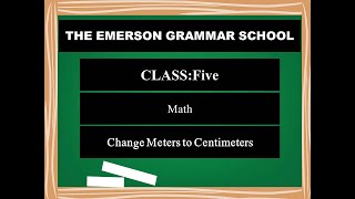 Class Five Math 5 2 Concept of Meters amp Centimeters How to Change Meters to Centimeters [upl. by Ahsyat]