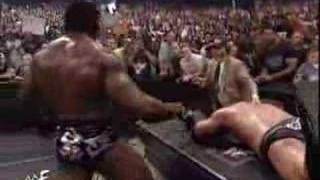 Rhyno amp Booker T vs Chris Jericho amp The Rock part 2 [upl. by Eeryk]