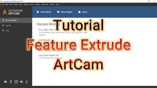 Tutorial Feature Extrude Pada ArtCam artcam tutorial tutorialvideo mastercamtutorials [upl. by Longmire]